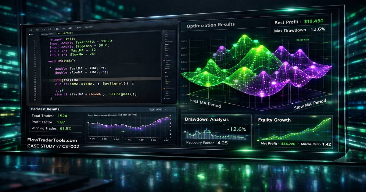 Algorithmic backtesting configurations, MQL5 script architecture, and statistical trading expectancy maps